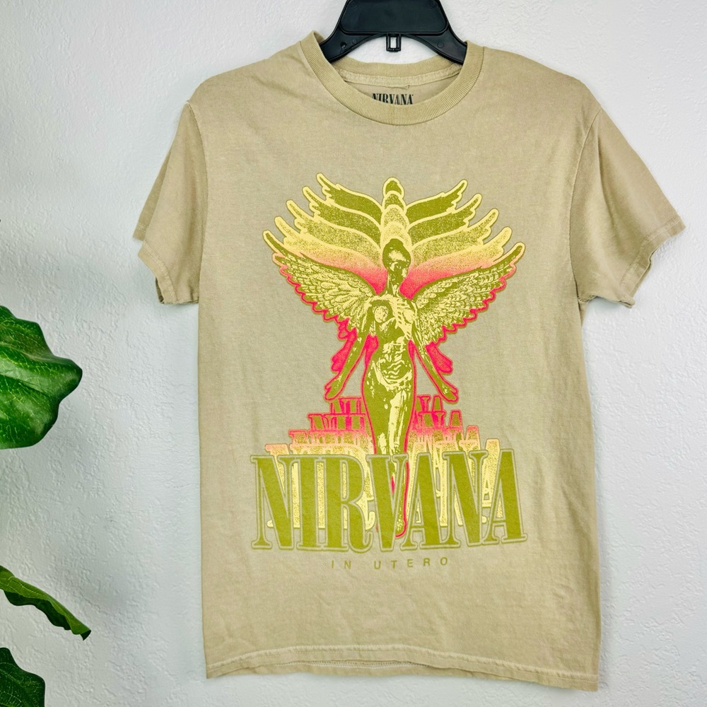 Nirvana In Utero Brown Tan Tee 90s Band